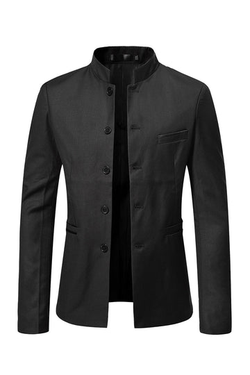 Brown Stand Collar Single Breasted menn Blazer